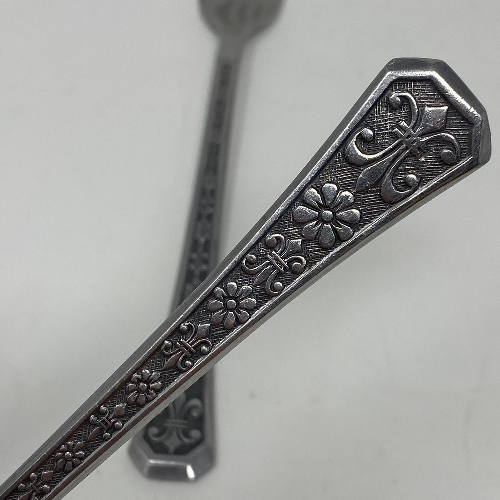 Interpur Stainless Florenz Mid-Century 2 Place Setting Spoon Fork Black Accent